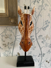 Mask on Plinth - Natural Giraffe, Various Sizes