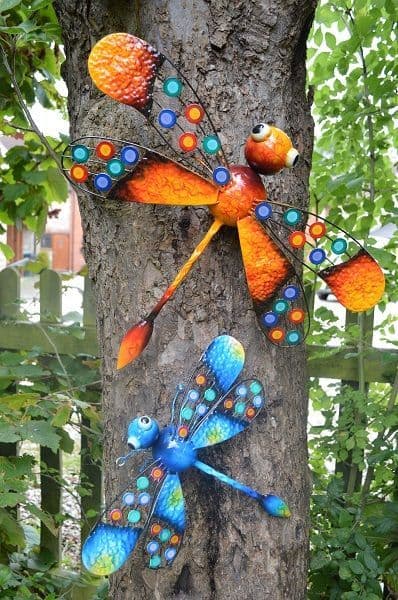 Painted Metal Dragonfly