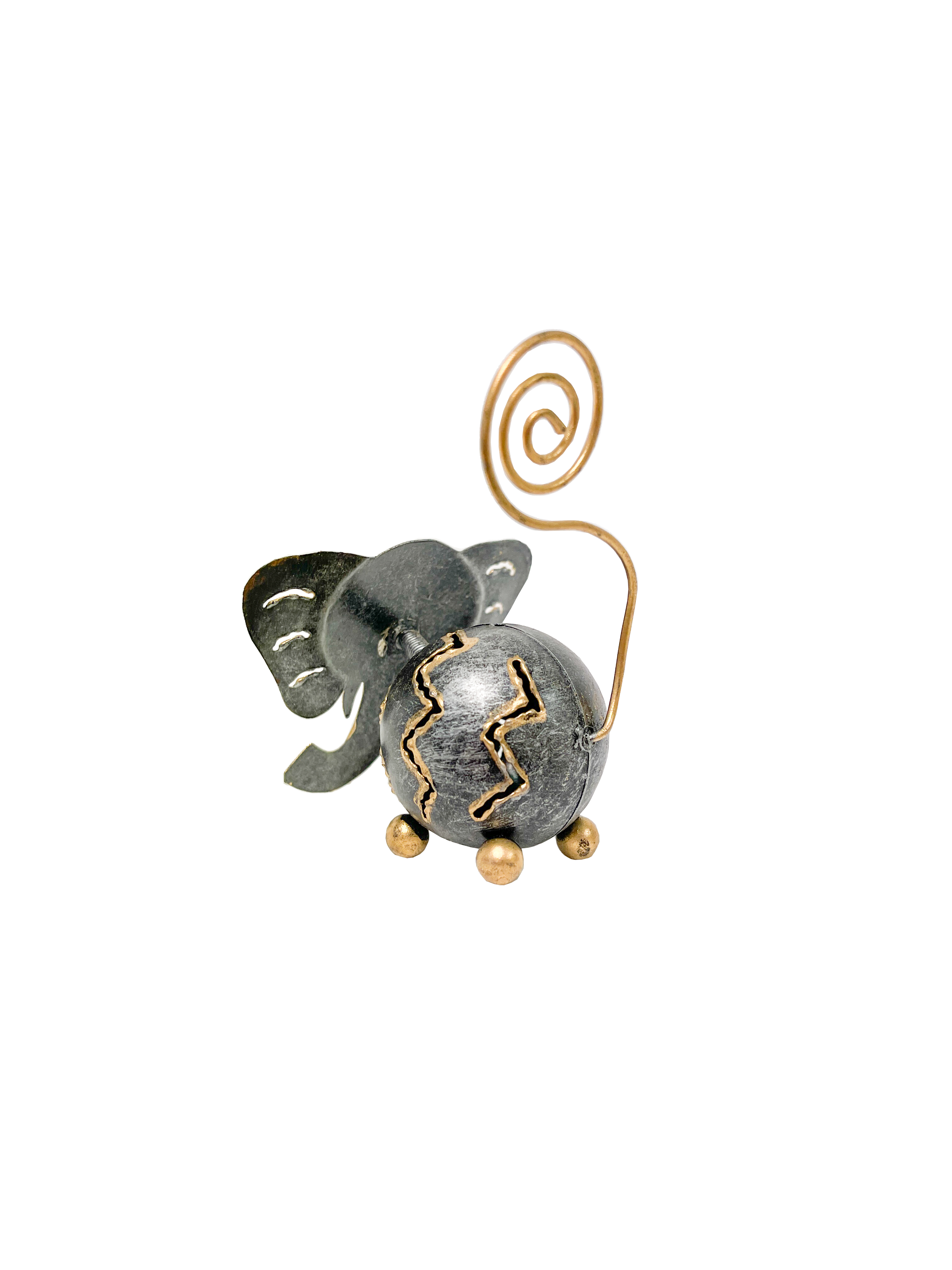 Painted Metal Elephant Photo Holder