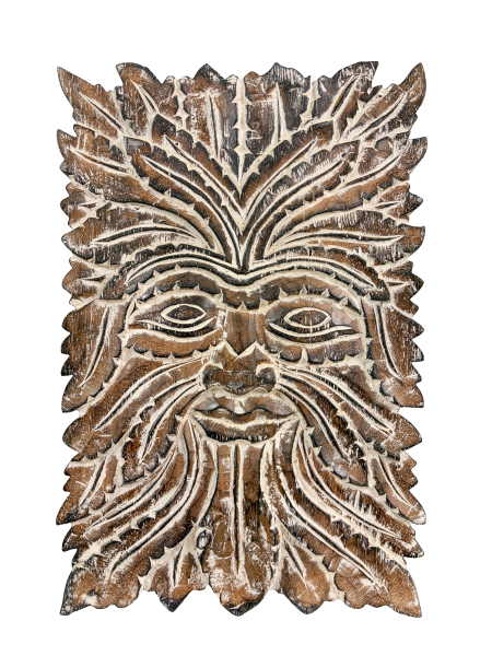 Green Man Wall Plaque Black