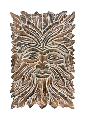 Green Man Wall Plaque Black