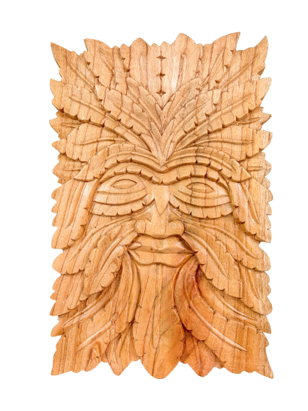 Green Man Wall Plaque Natural