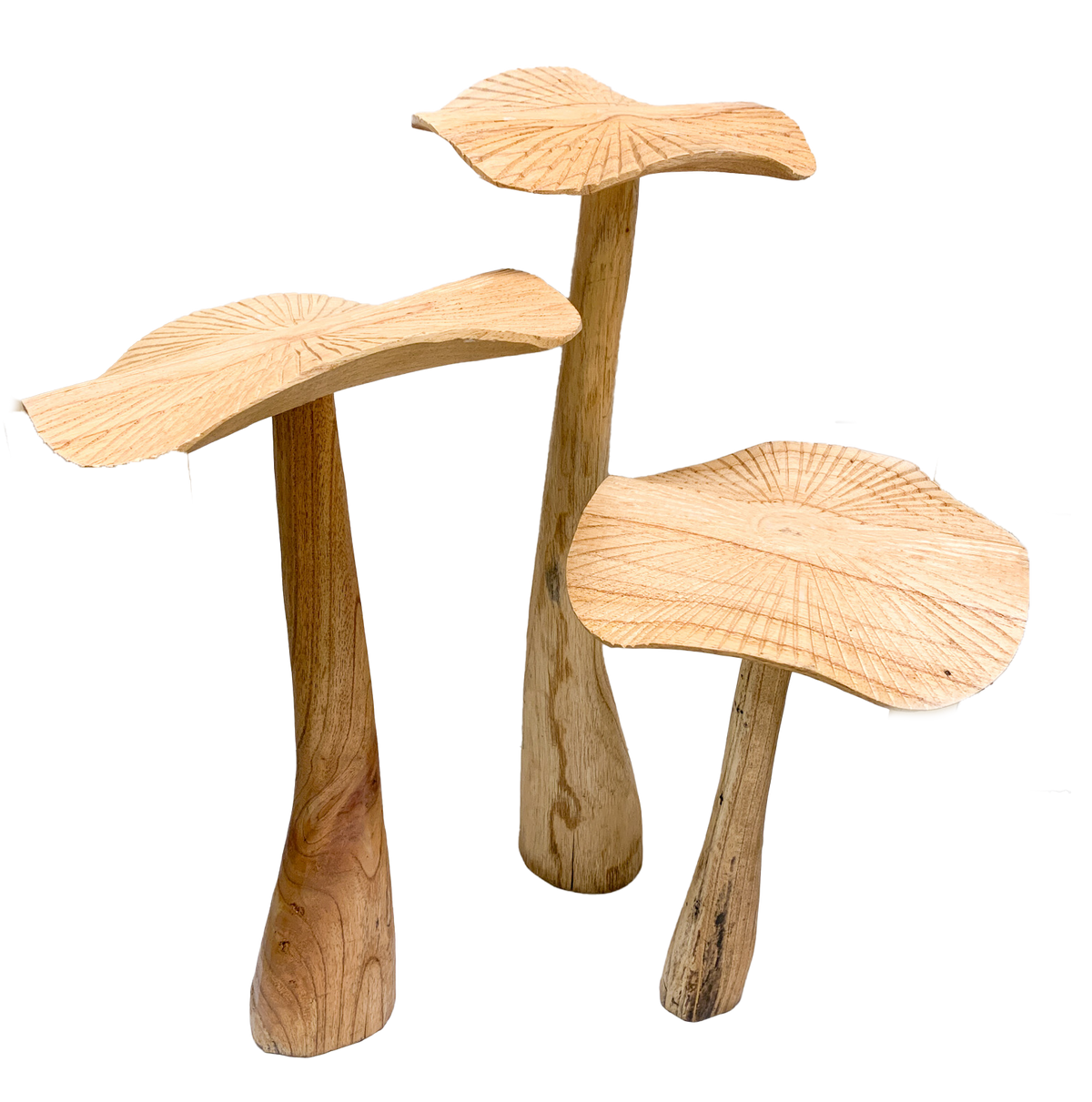 Set of Three Freestanding Toadstools - 40cm / 50cm / 60cm