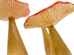 Red Wooden Toadstools - Set of 3