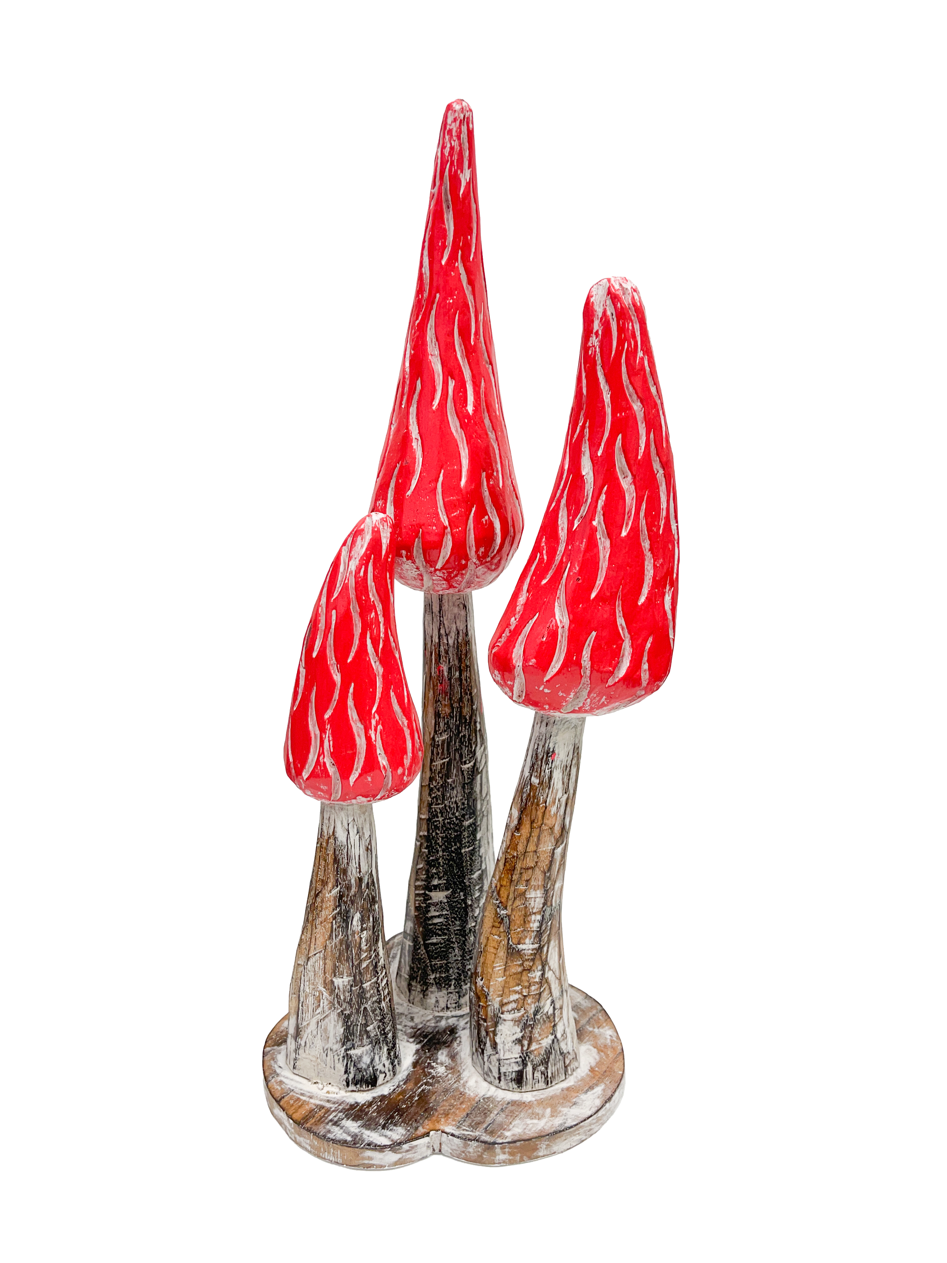 Red Wooden Morel Mushrooms with Base