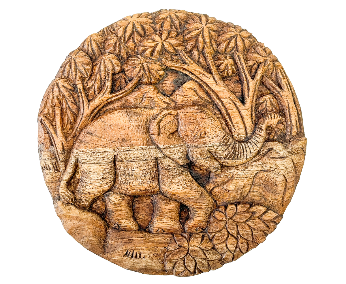 Circle Elephant Wall Plaque