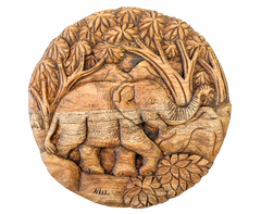 Circle Elephant Wall Plaque