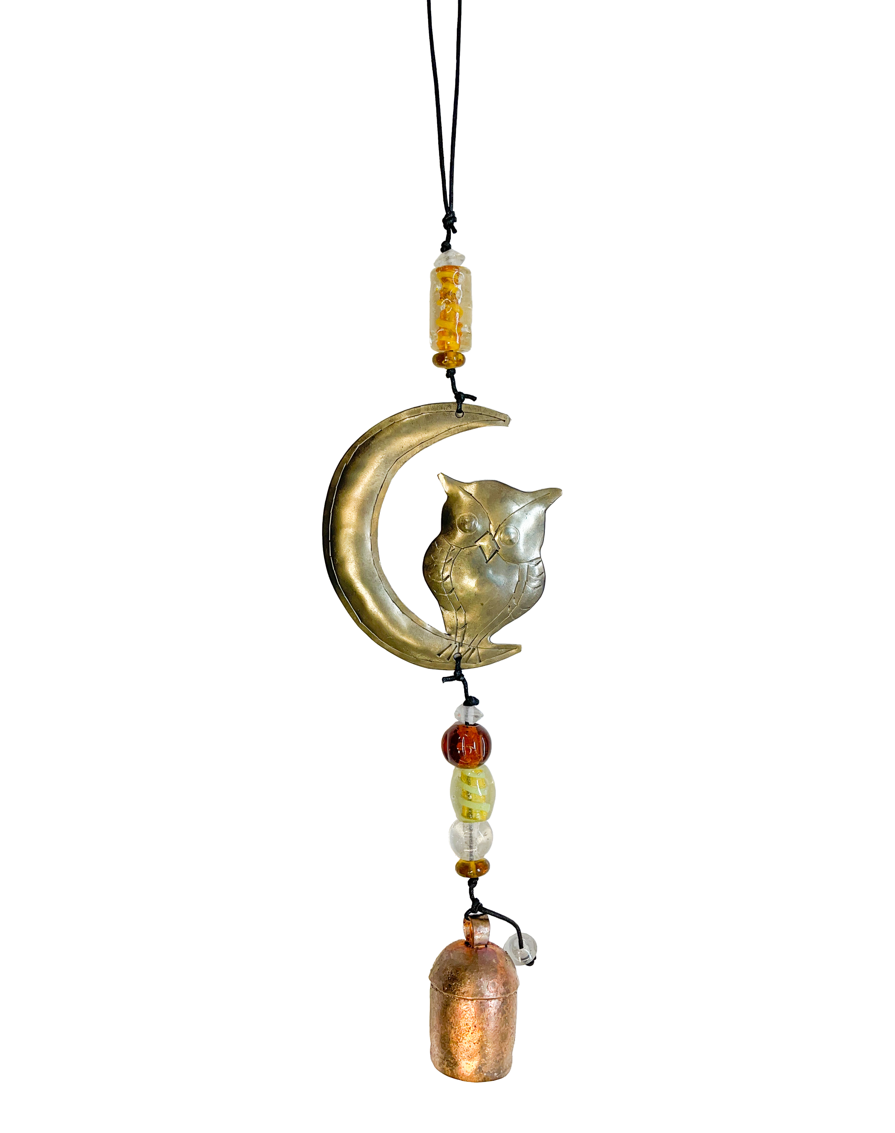 Iron Wind Chime - Owl On Moon