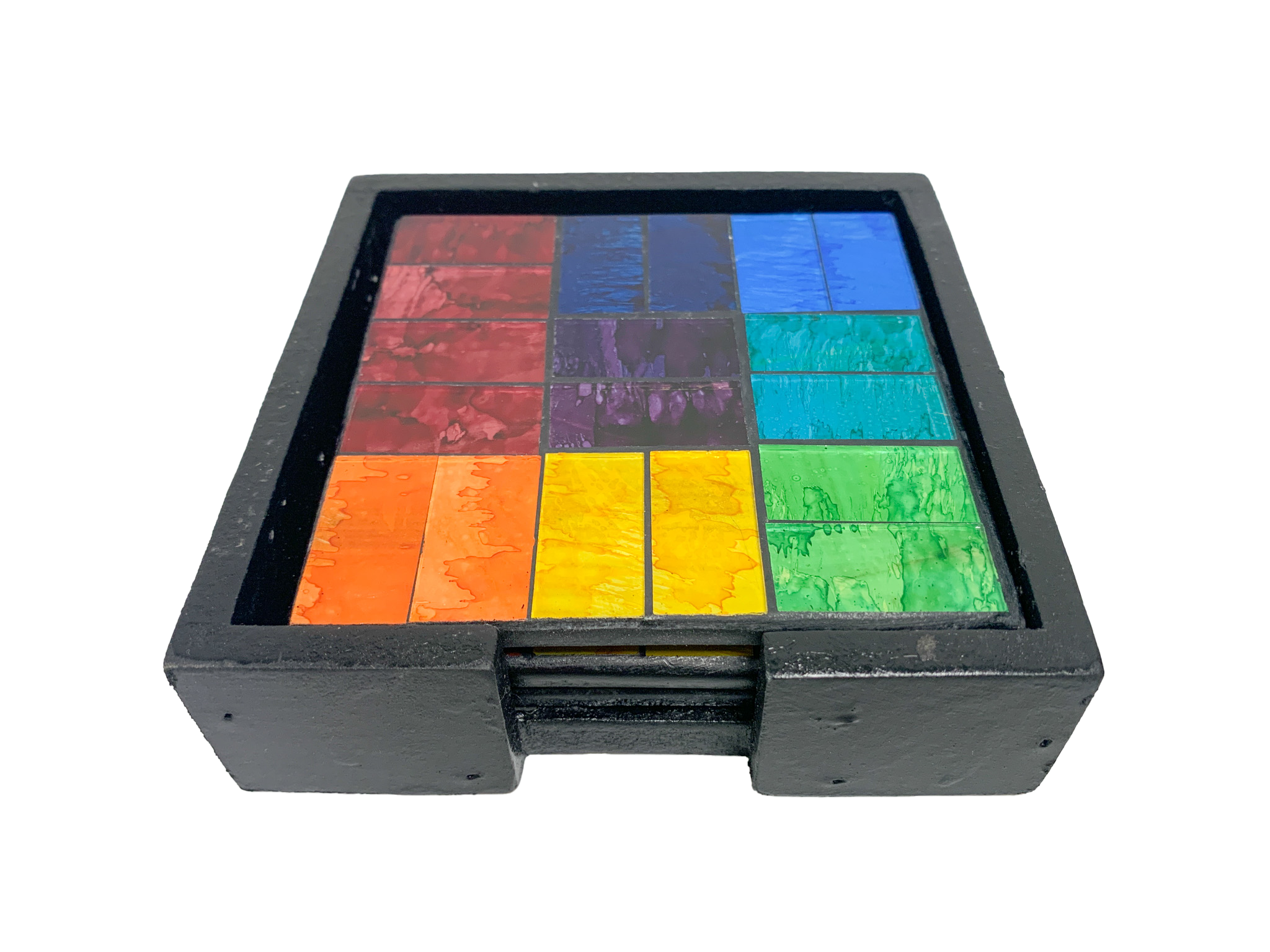 Square Mosaic Coaster - Rainbow Tiles Set of Four