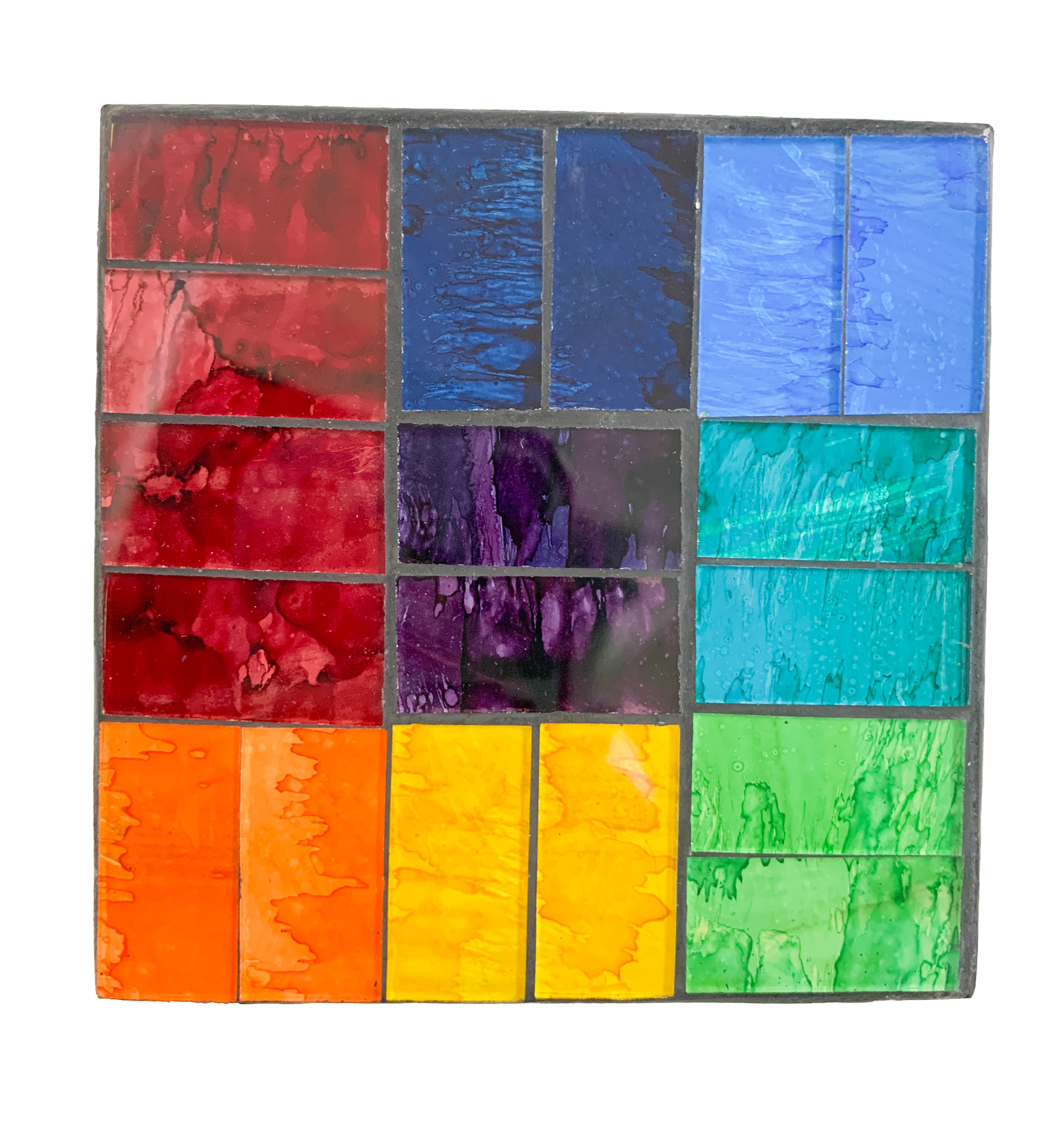Square Mosaic Coaster - Rainbow Tiles Set of Four