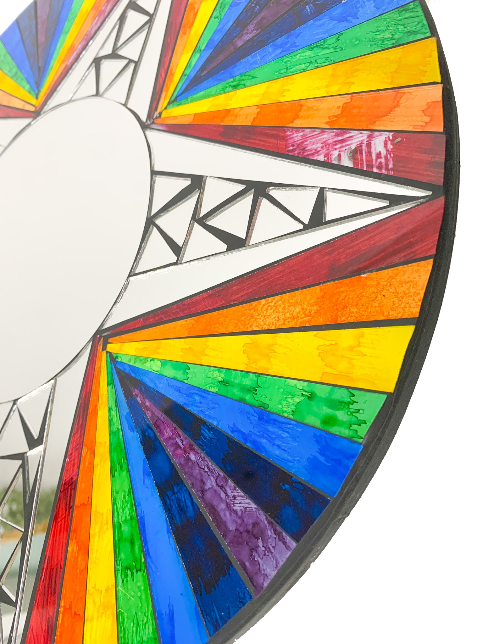 Mosaic Mirror with Star and Rainbow