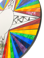 Mosaic Mirror with Star and Rainbow