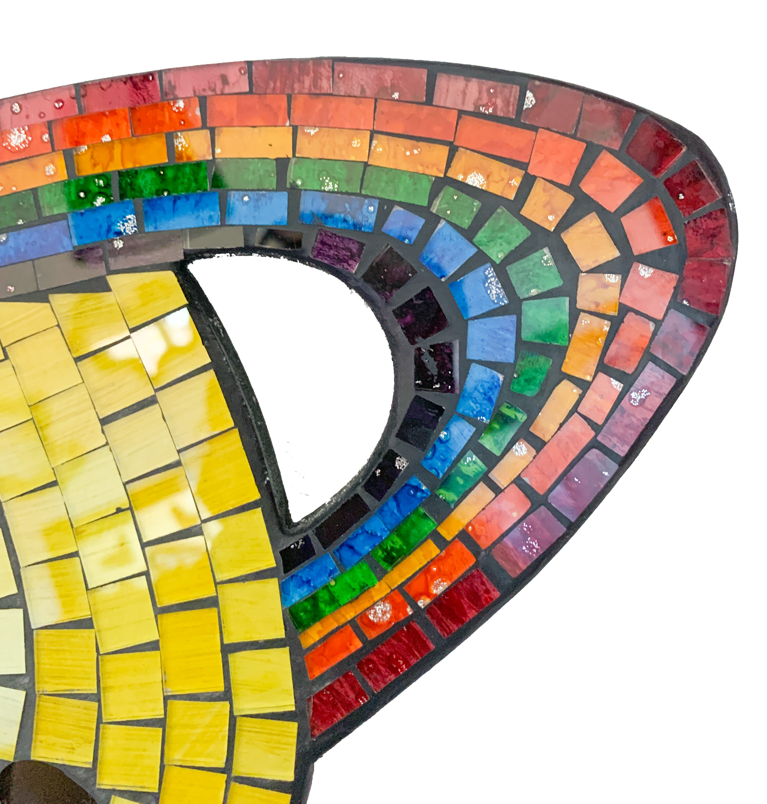 Mosaic Wall Plaque Happy Face with Rainbow