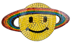 Mosaic Wall Plaque Happy Face with Rainbow