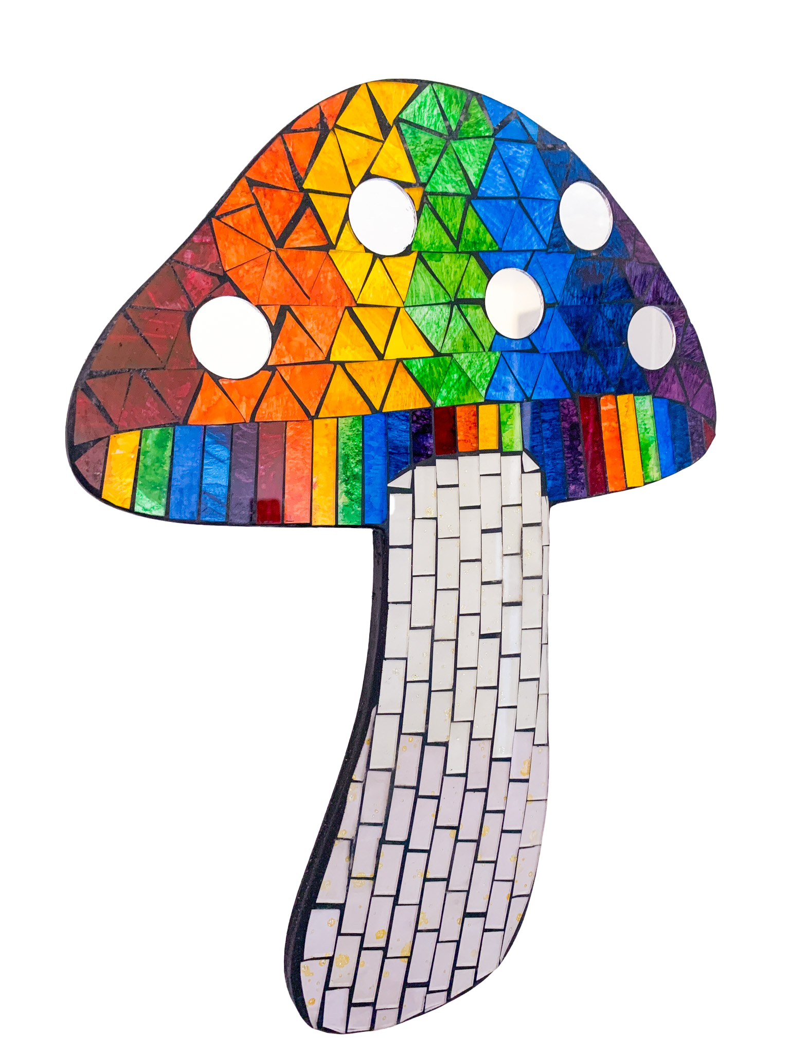 Mosaic Wall Plaque Rainbow Mushroom