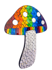 Mosaic Wall Plaque Rainbow Mushroom