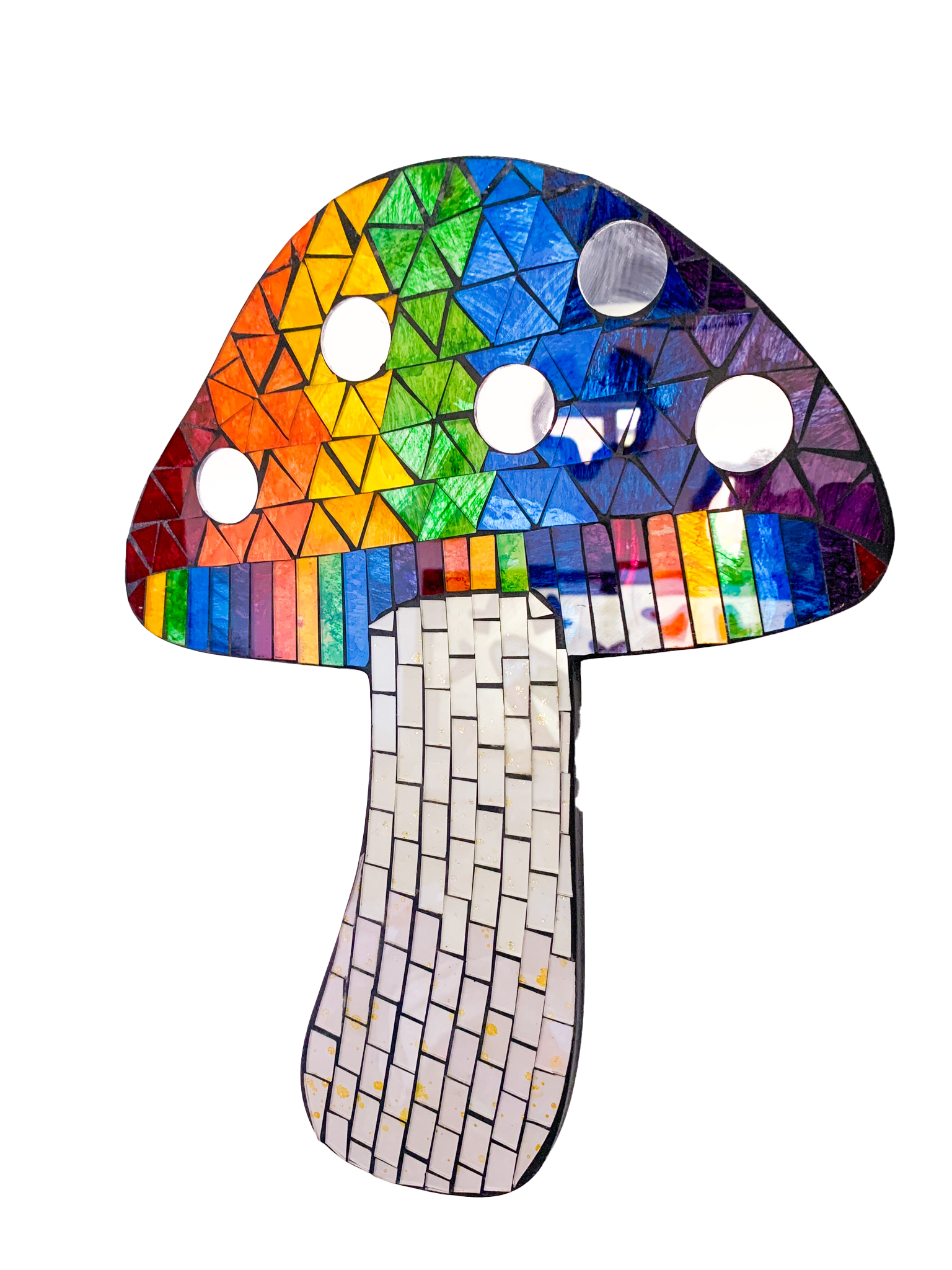 Mosaic Wall Plaque Rainbow Mushroom