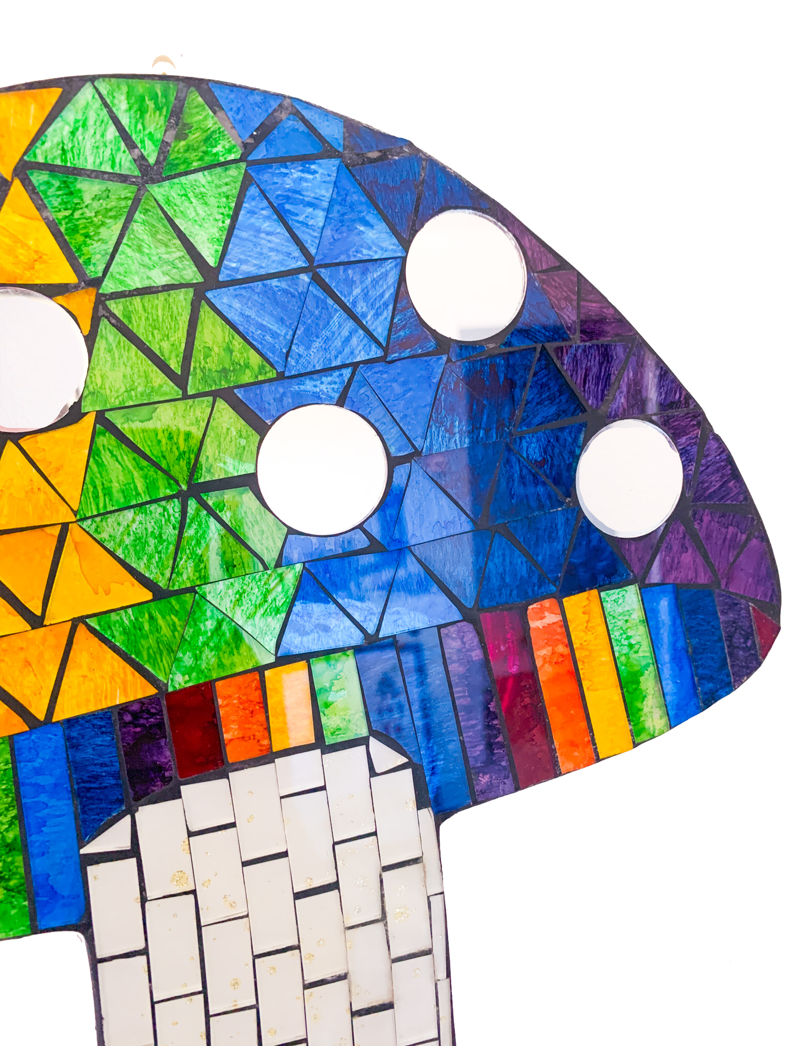 Mosaic Wall Plaque Rainbow Mushroom