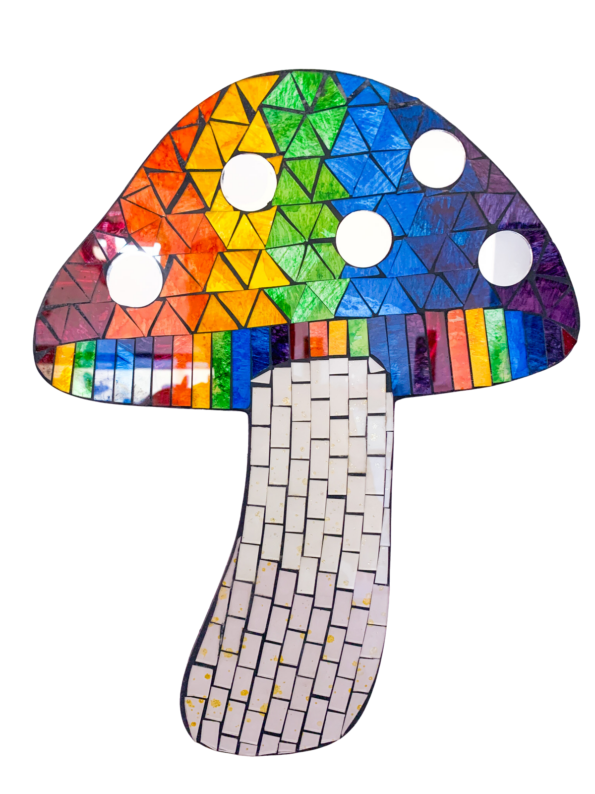 Mosaic Wall Plaque Rainbow Mushroom