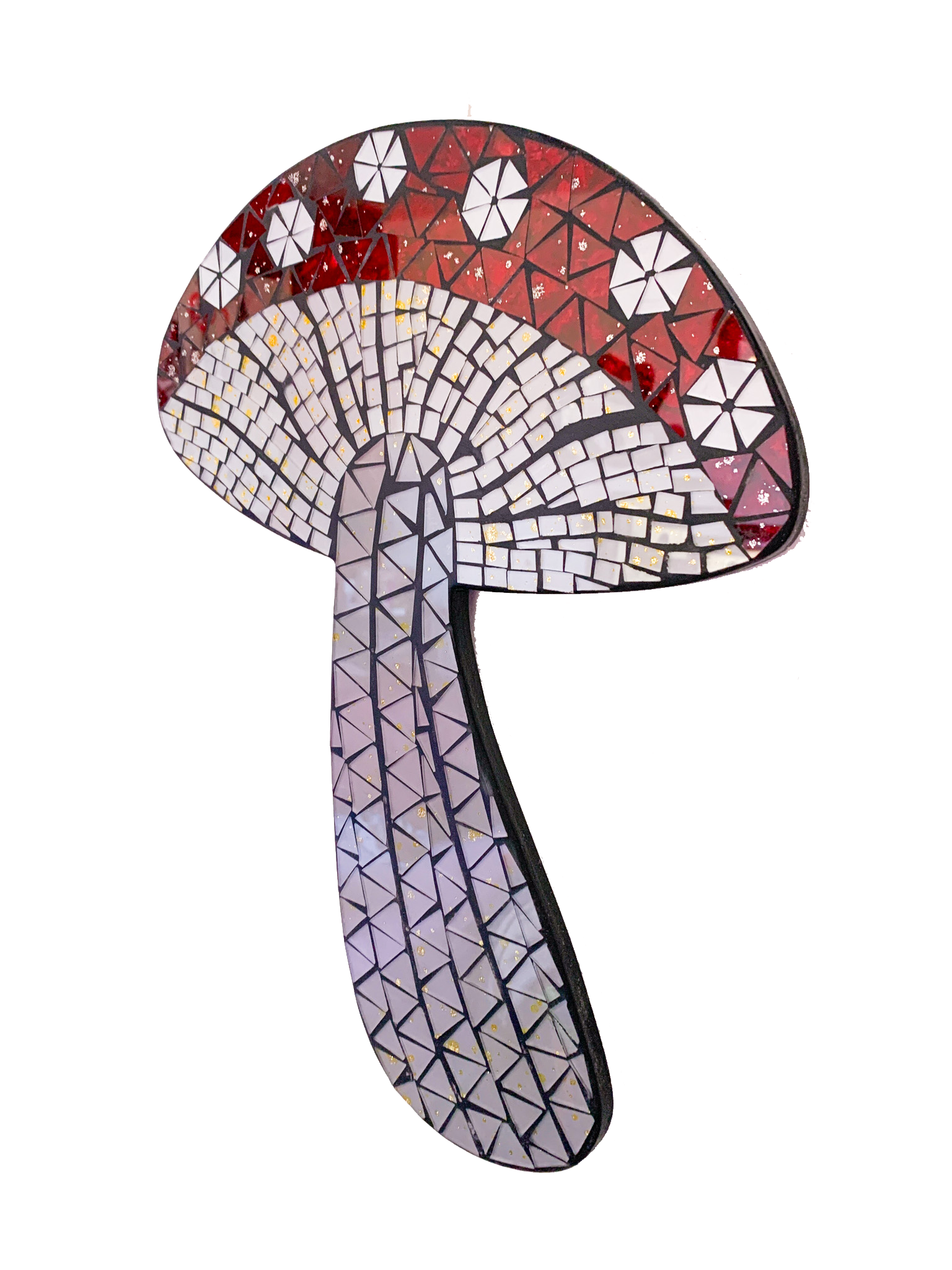 Mosaic Wall Plaque Red and White Mushroom