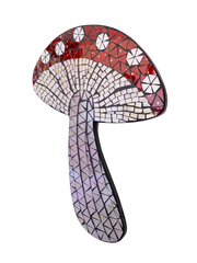Mosaic Wall Plaque Red and White Mushroom