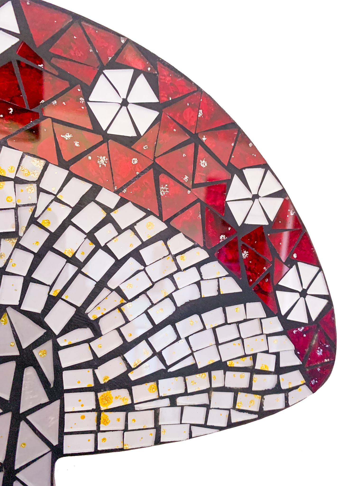 Mosaic Wall Plaque Red and White Mushroom