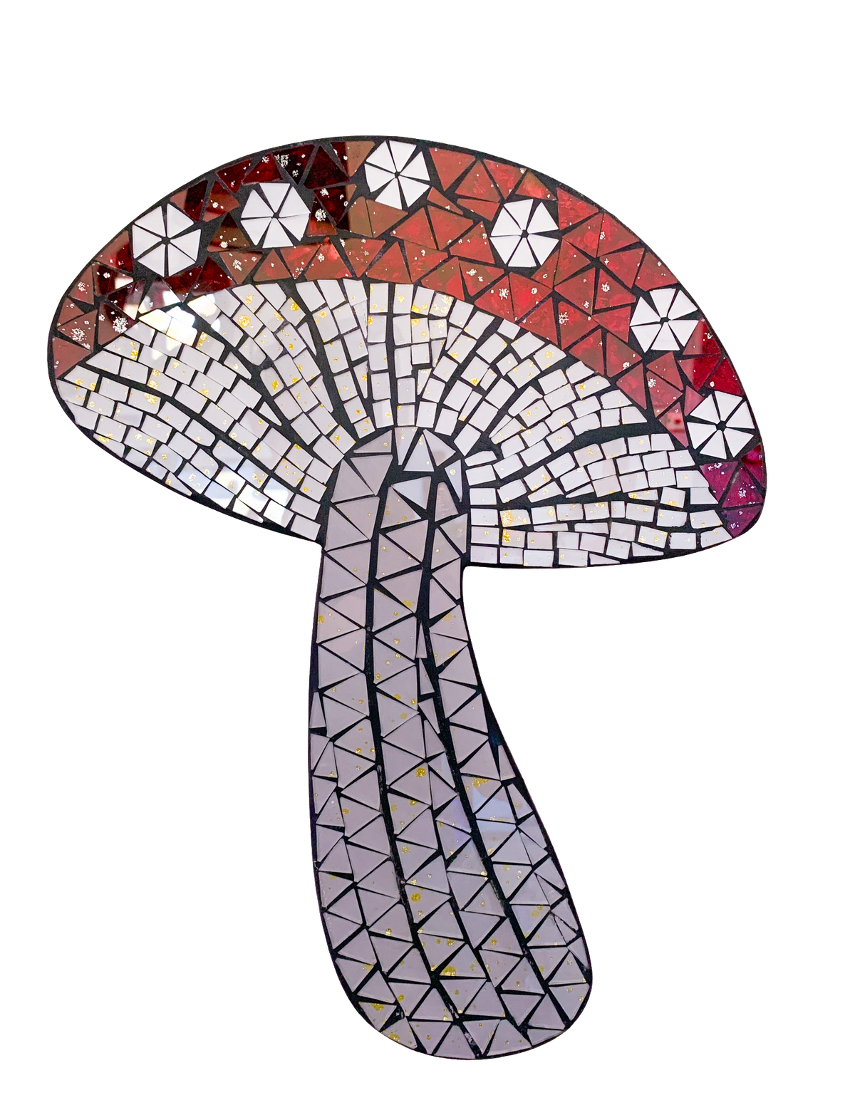 Mosaic Wall Plaque Red and White Mushroom