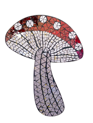 Mosaic Wall Plaque Red and White Mushroom