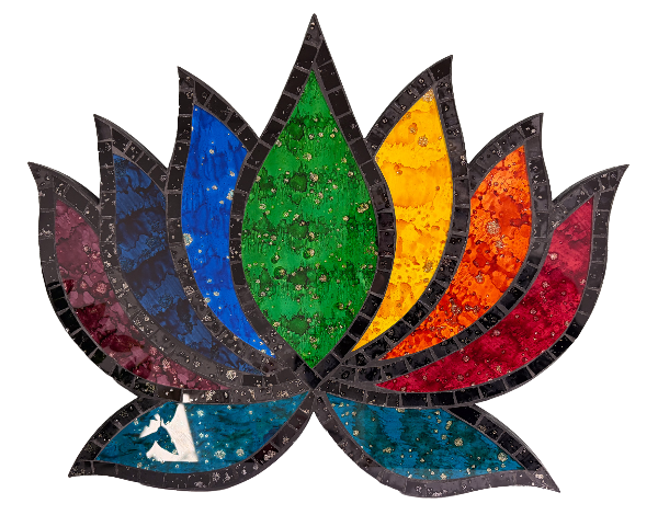 Mosaic Wall Hanging Rainbow Lotus