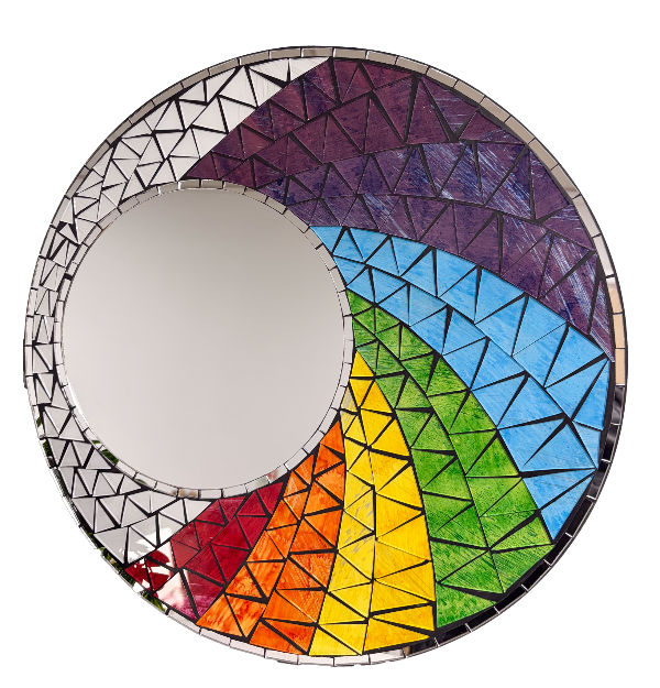 Mosaic Mirror Rainbow Spiral - 40cm