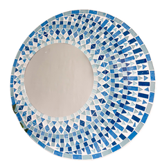 Mosaic Mirror Abstract Blue - 40cm