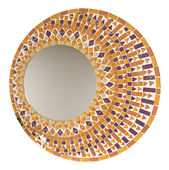 Mosaic Mirror Abstract Orange / Yellow - 40cm