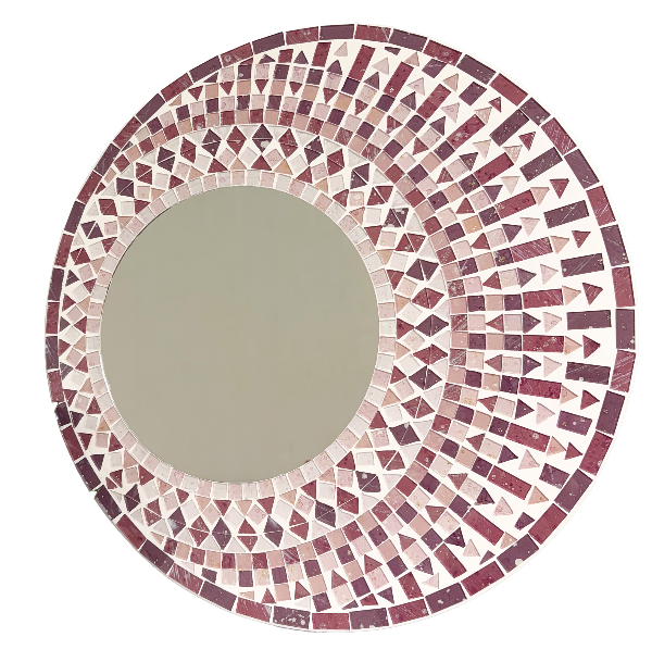 Mosaic Mirror Abstract Pink / Purple - 40cm