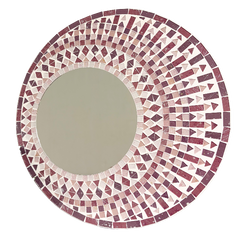 Mosaic Mirror Abstract Pink / Purple - 40cm