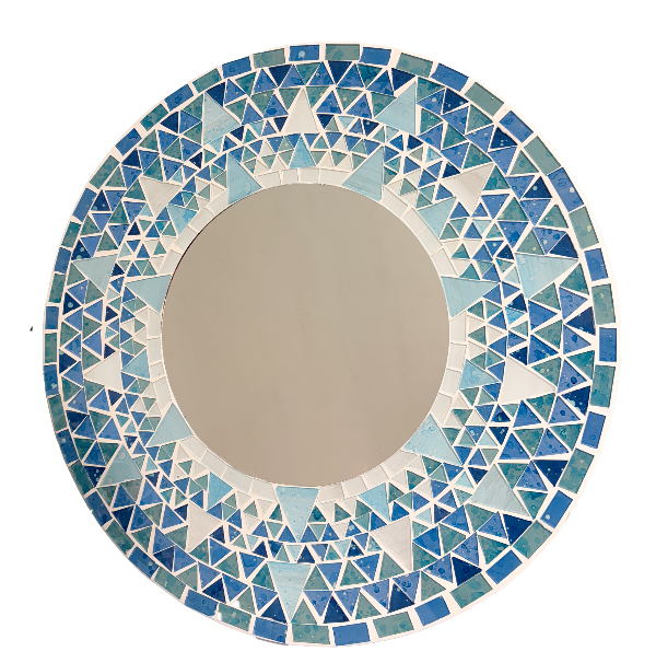 Mosaic Mirror Sunburst Blue - 40cm