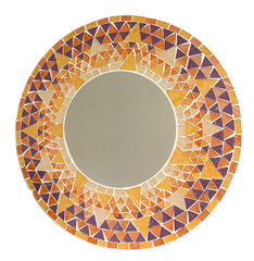 Mosaic Mirror Sunburst Orange / Yellow - 40cm