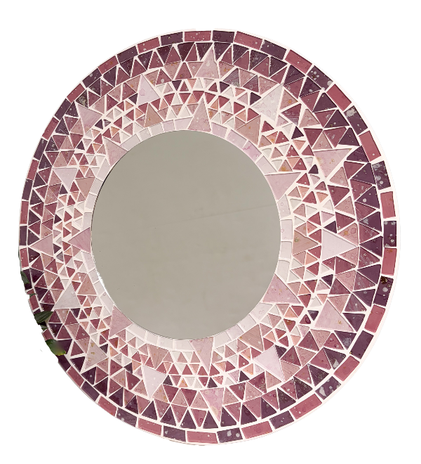 Mosaic Mirror Sunburst Pink / Purple - 40cm