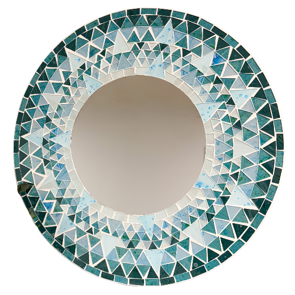 Mosaic Mirror Sunburst Turquoise - 40cm