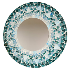 Mosaic Mirror Sunburst Turquoise - 40cm