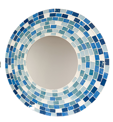 Mosaic Mirror Circular Blue - 40cm