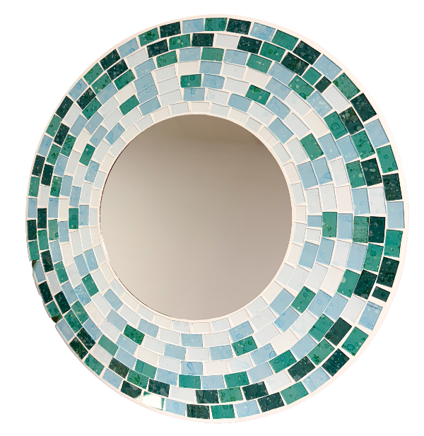 Mosaic Mirror Circular Turquoise - 40cm
