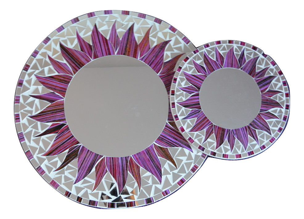 Purple Sun Mosaic Mirror