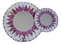 Purple Sun Mosaic Mirror