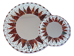 Red/Black Sun Mosaic Mirror