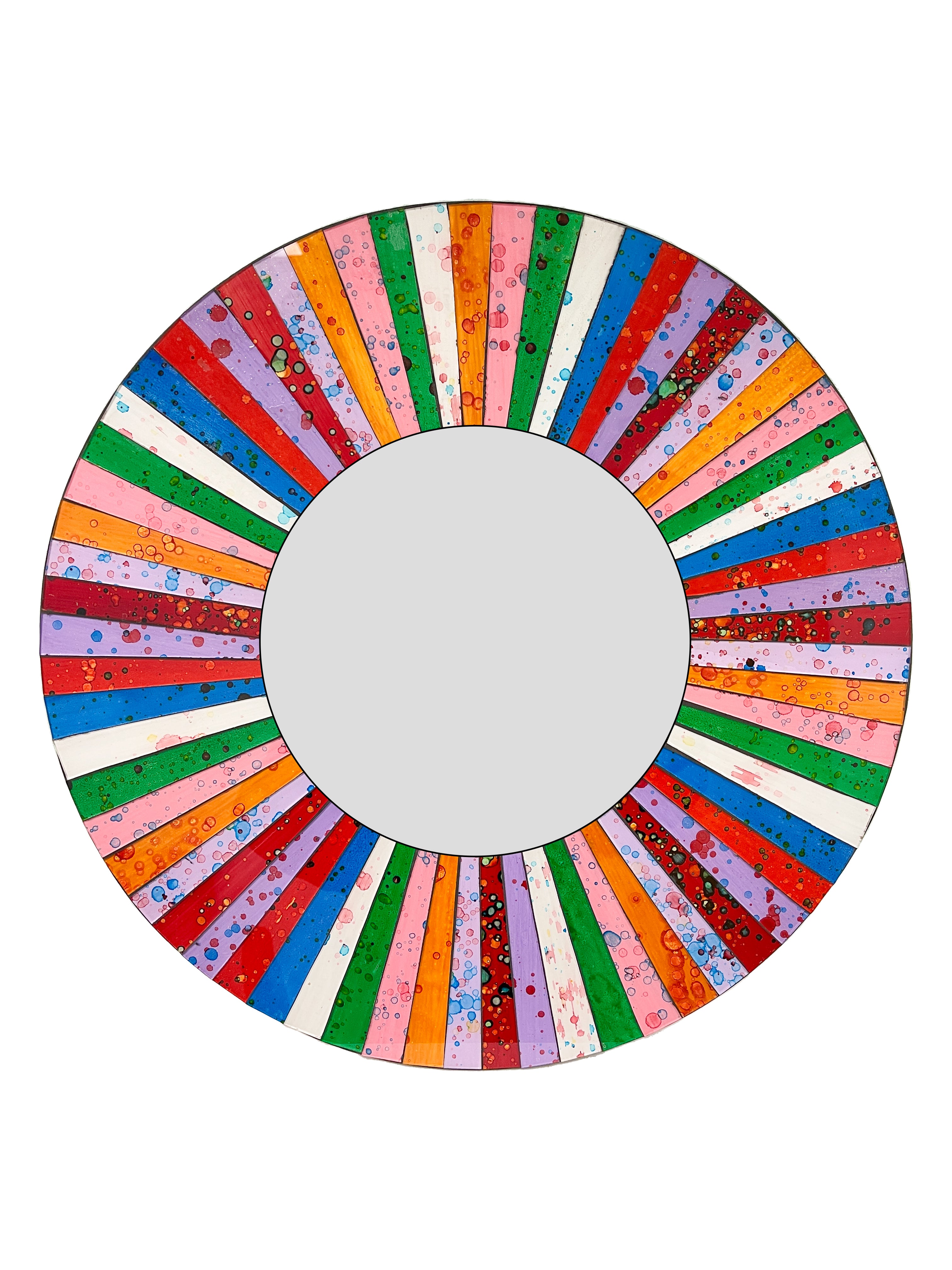 Multicoloured Stripe Mosaic Mirror
