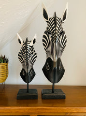 Mask on Plinth - Zebra Fine, Various Sizes