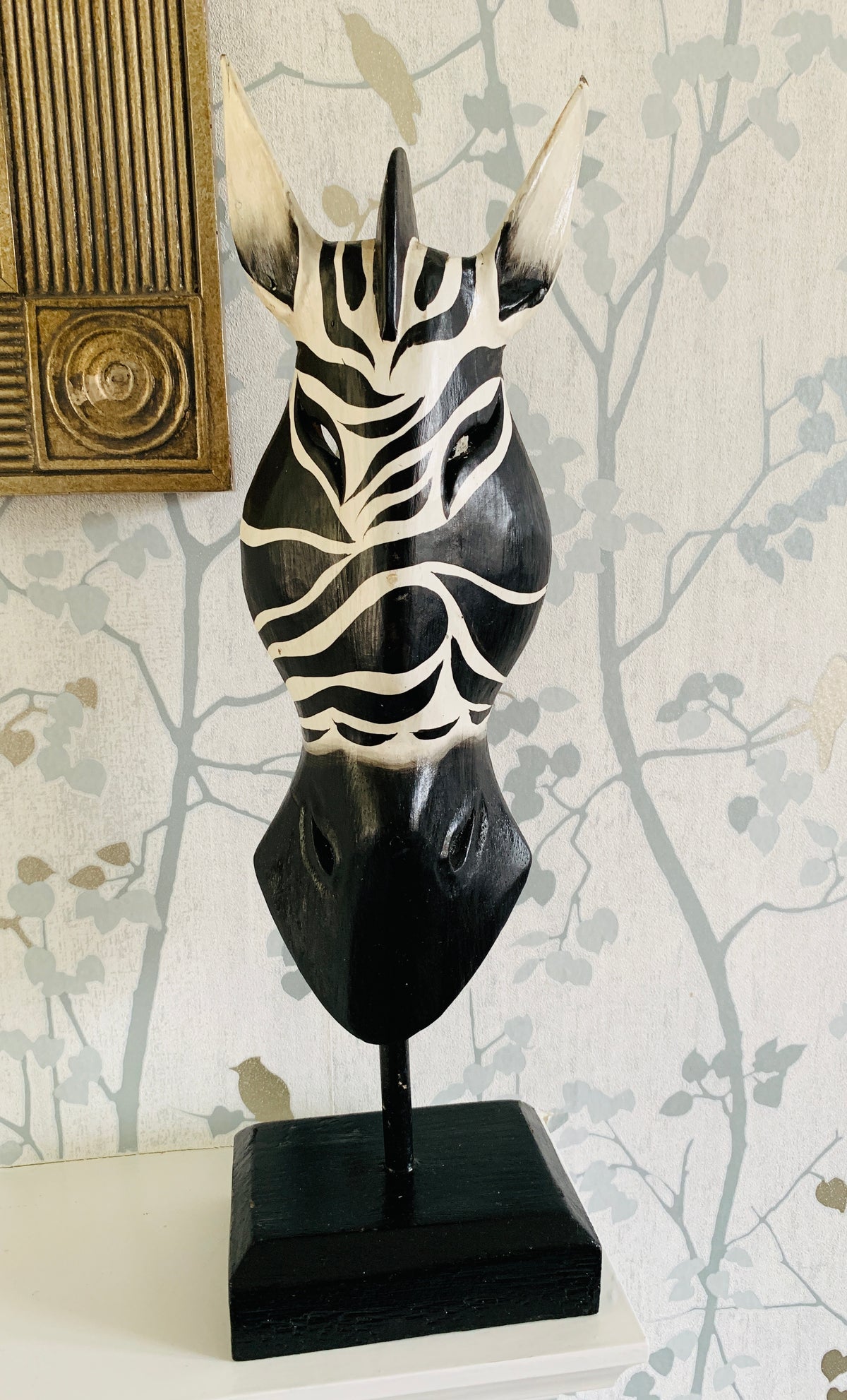 Mask on Plinth - Wild Zebra, Various Sizes