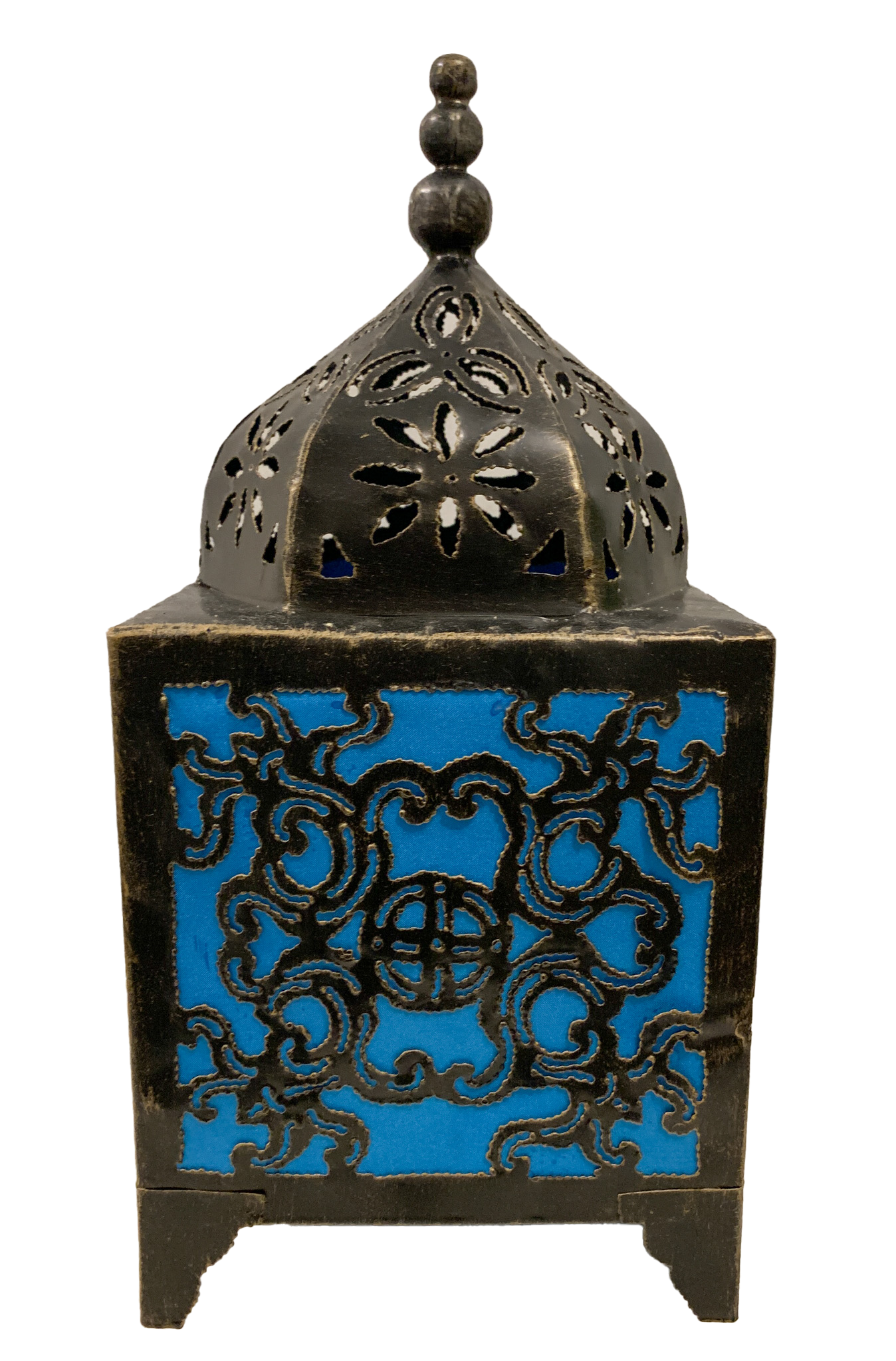 Moroccan Style Lamp Square Turquoise