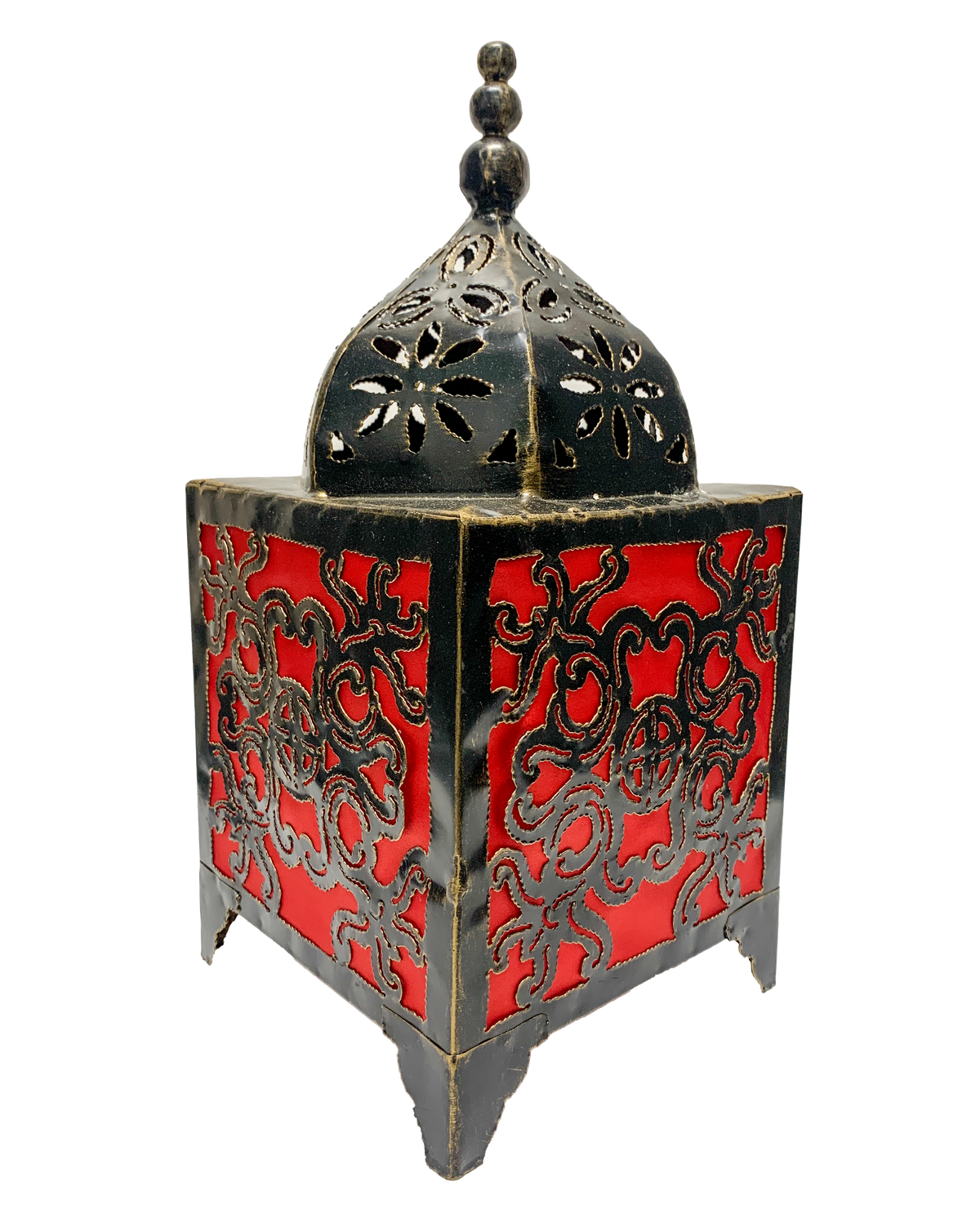 Moroccan Style Lamp Square Red