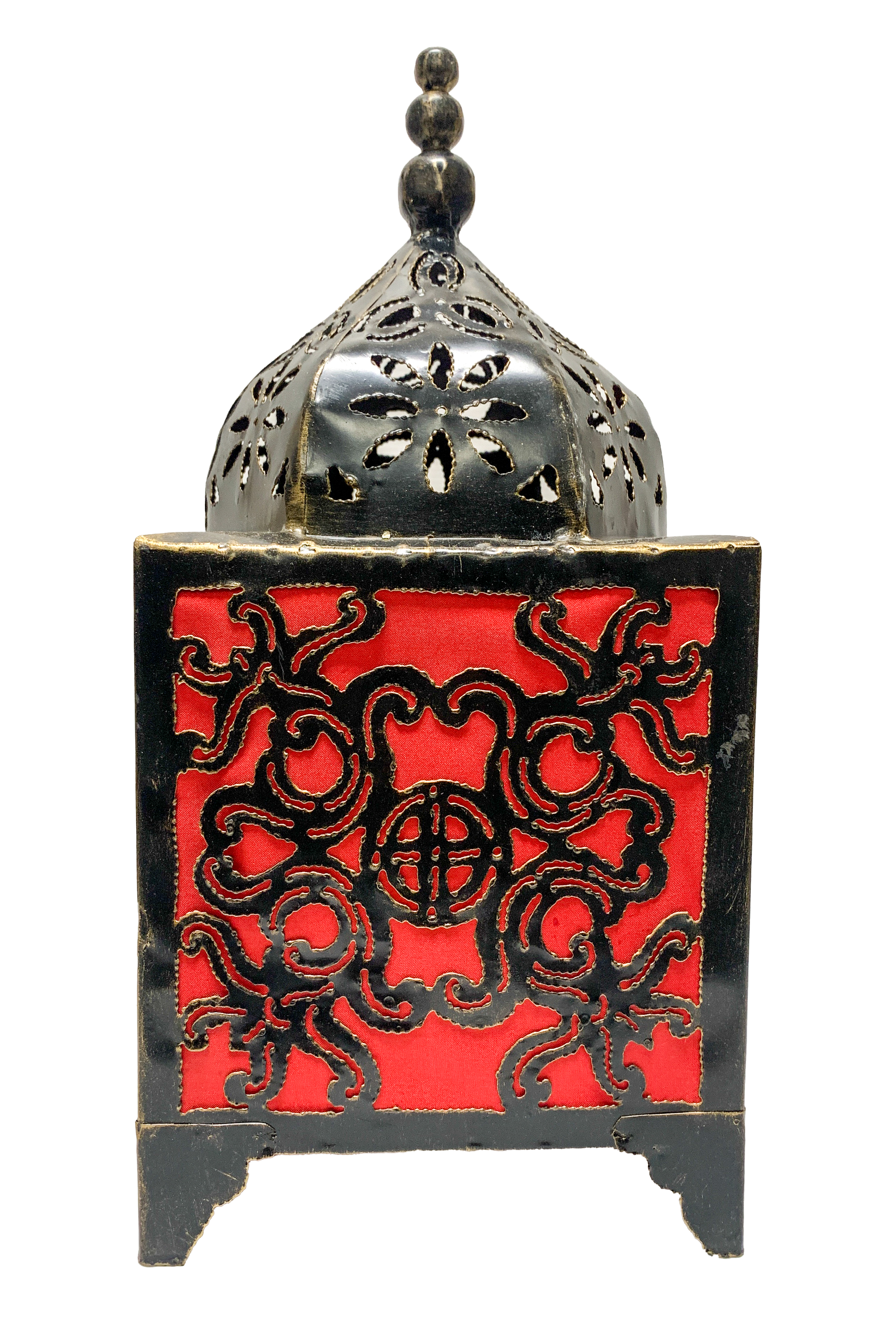Moroccan Style Lamp Square Red